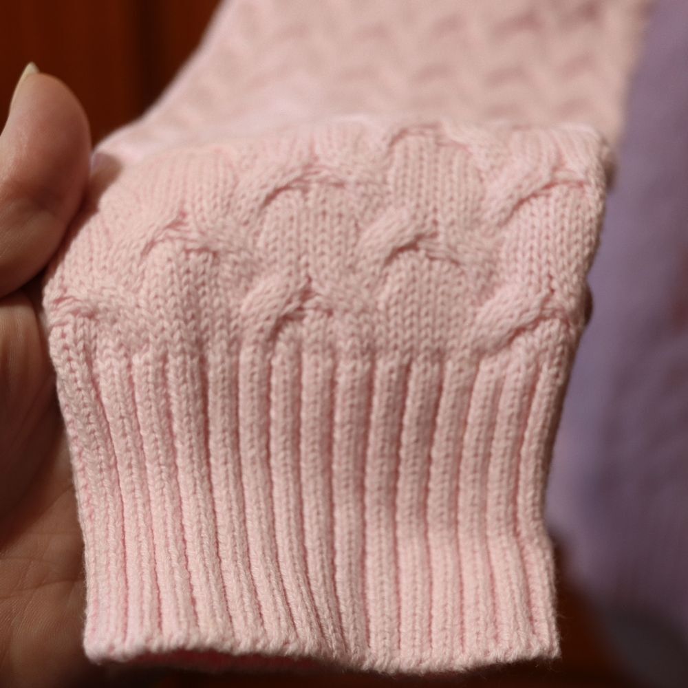 Studio Works Vintage Light Pink Scalloped Knit Mock Neck Pullover Sweater PL - Picture 6 of 11